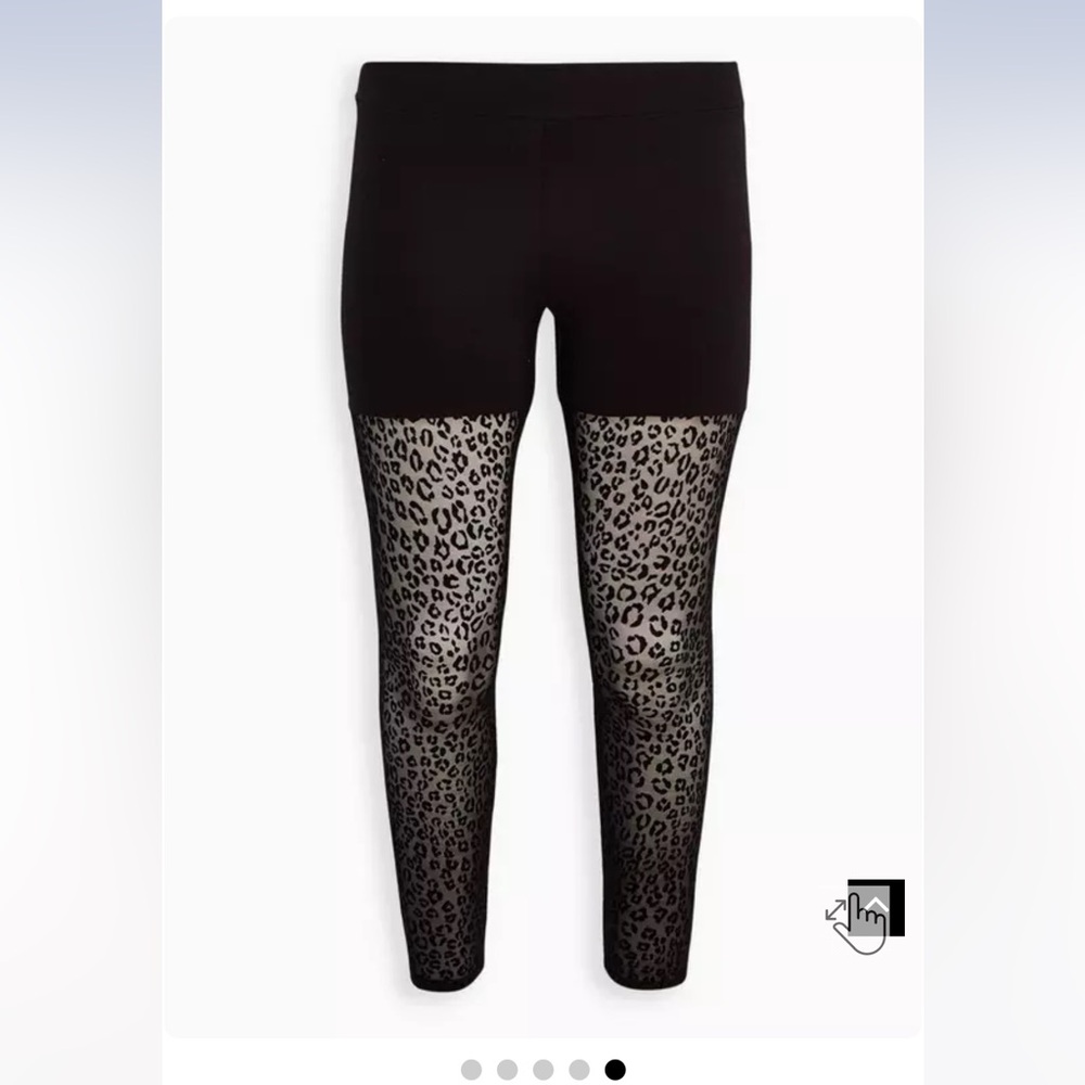 Torrid hyper black leopard flocked full length legging